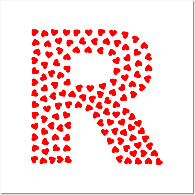 Letter R Heart Shape Initial Wall Art by Sanu Designs